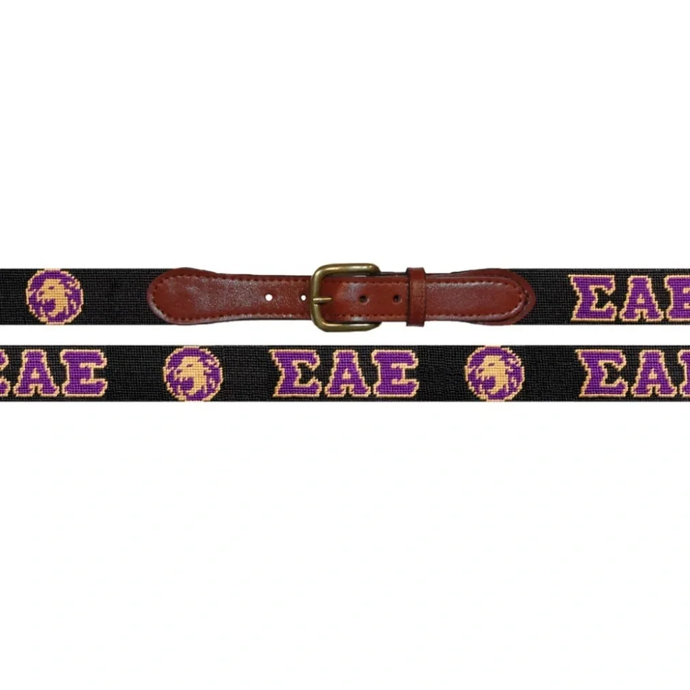Smathers & Branson ΣΑΕ Needlepoint Belt Sigma Alpha Epsilon Fraternity Size 36